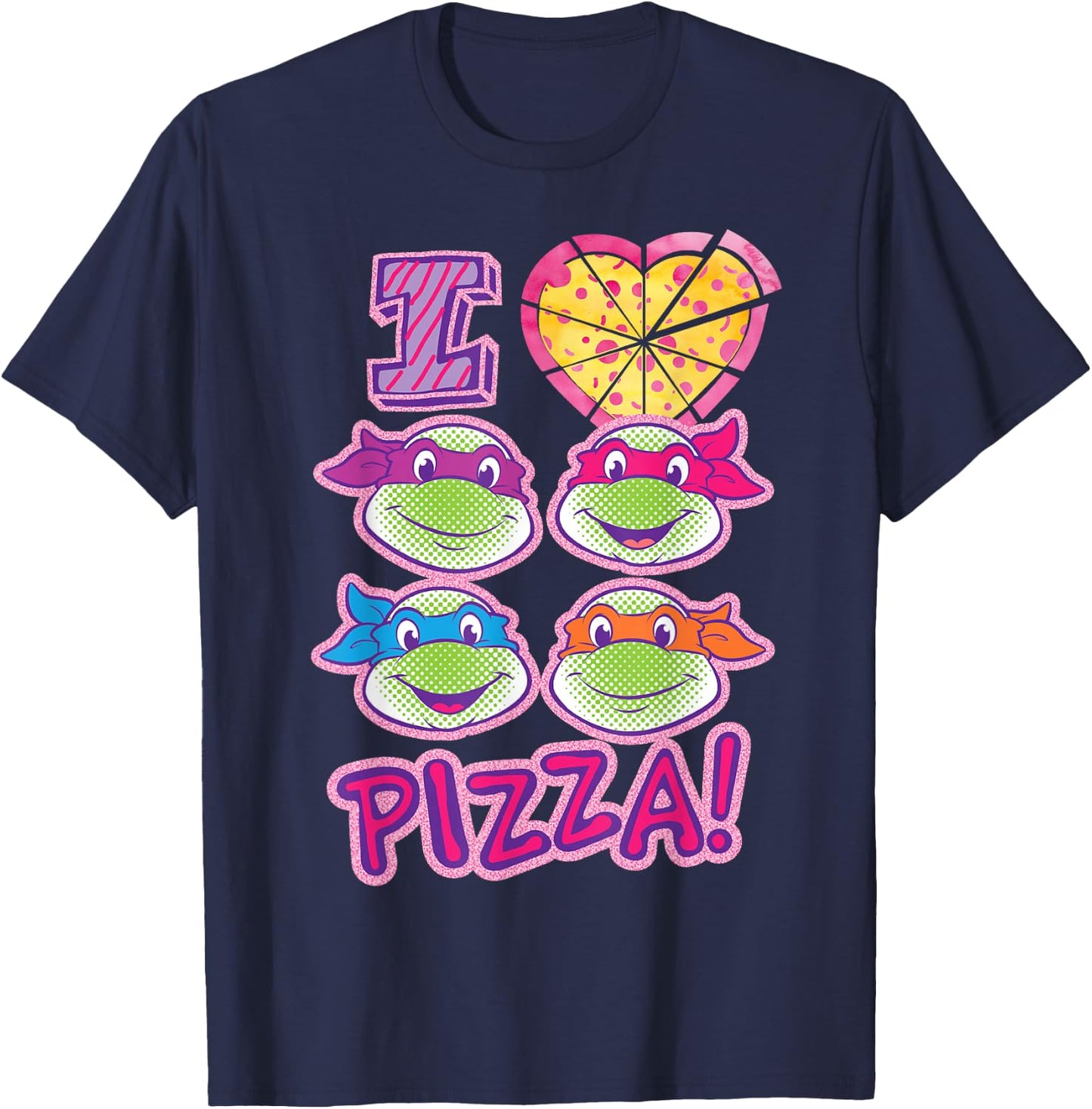 Teenage Mutant Ninja Turtles I Love Pizza T-Shirt - T-Shirt | Navy