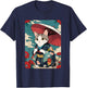 Cute Geisha Cat Japanese Cat Retro Neko Vintage Art Ukiyo-e Men Women Girls Kids T-Shirt - T-Shirt | Navy