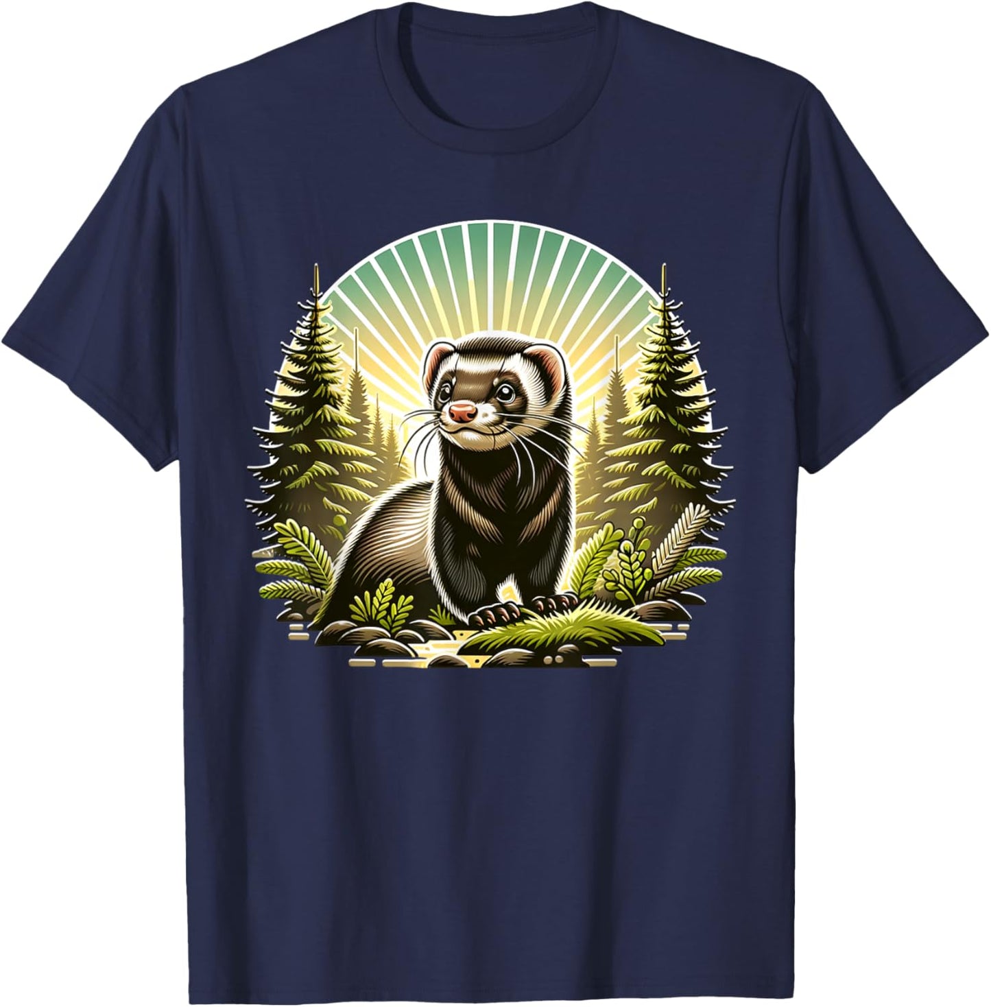 Black Footed Ferret Iltis Black Fussiltis T-Shirt - T-Shirt | Navy