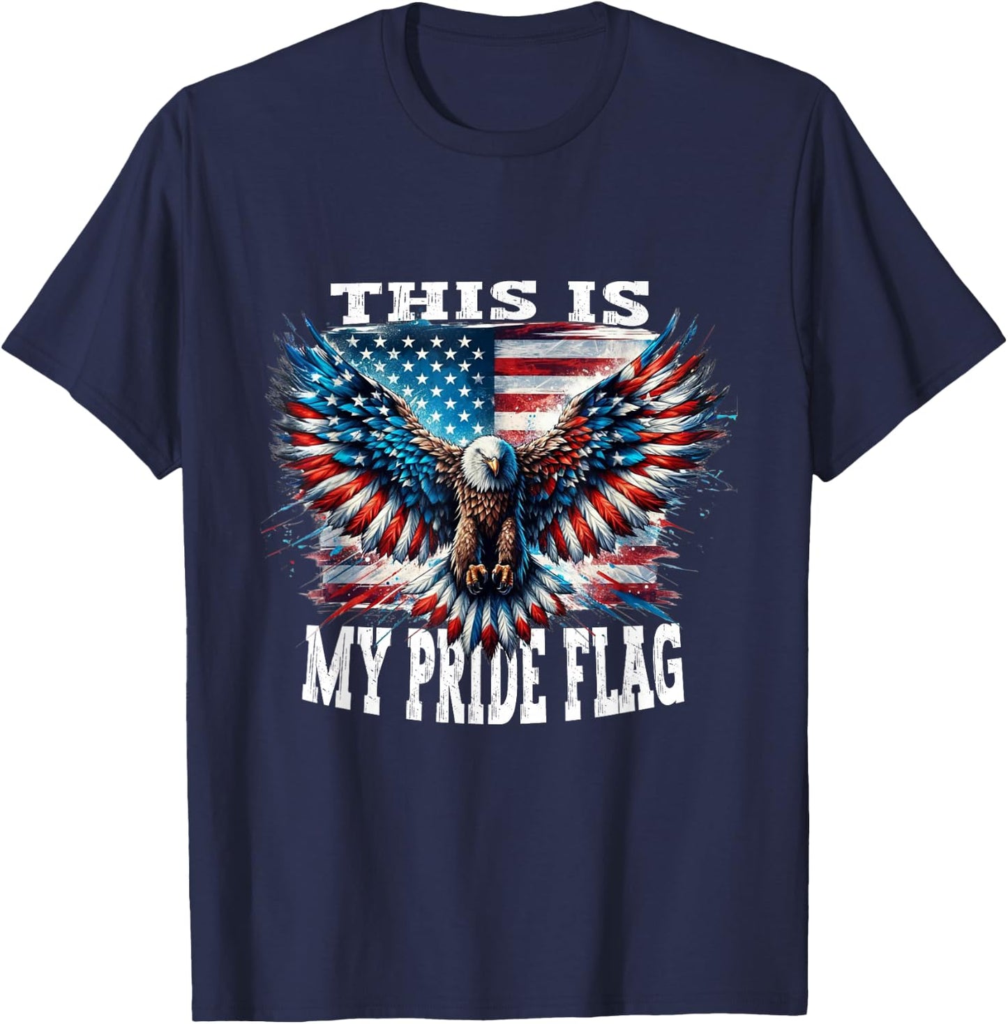 USA Patriotic American Flag USA Eagle Flag 4th of July T-Shirt - T-Shirt | Navy