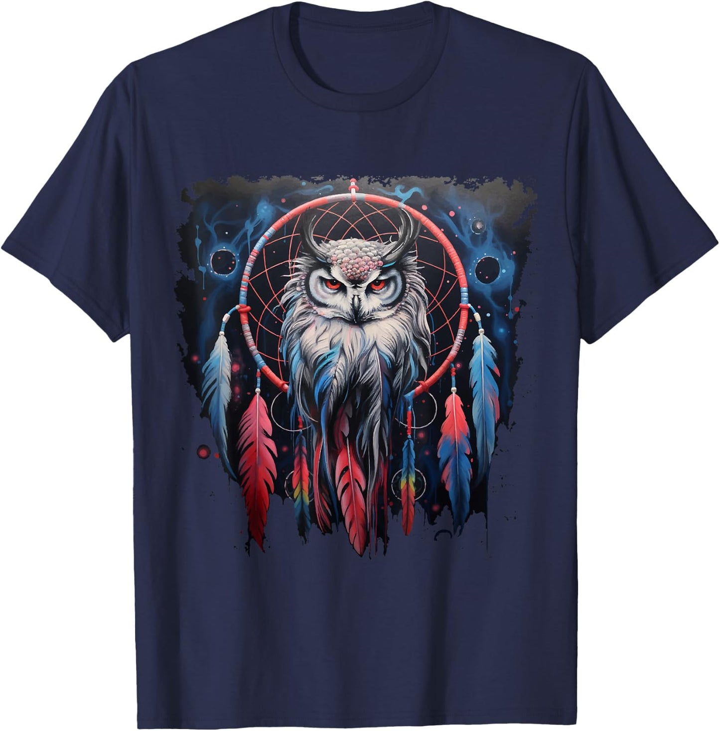 Owl Dream Catcher Spiritual Dream Catcher Owl T-Shirt - T-Shirt | Navy