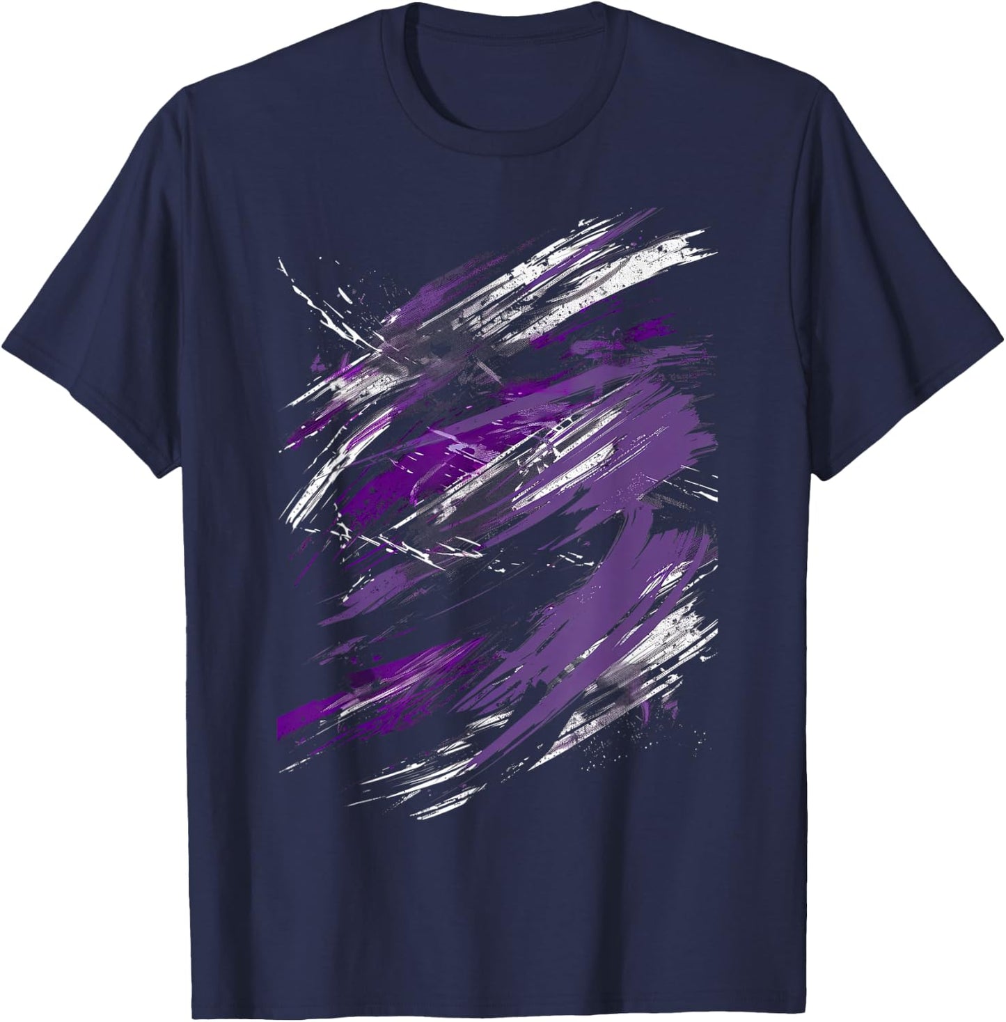 Purple and Black Dynamic Design Graphic T-Shirt - T-Shirt | Navy