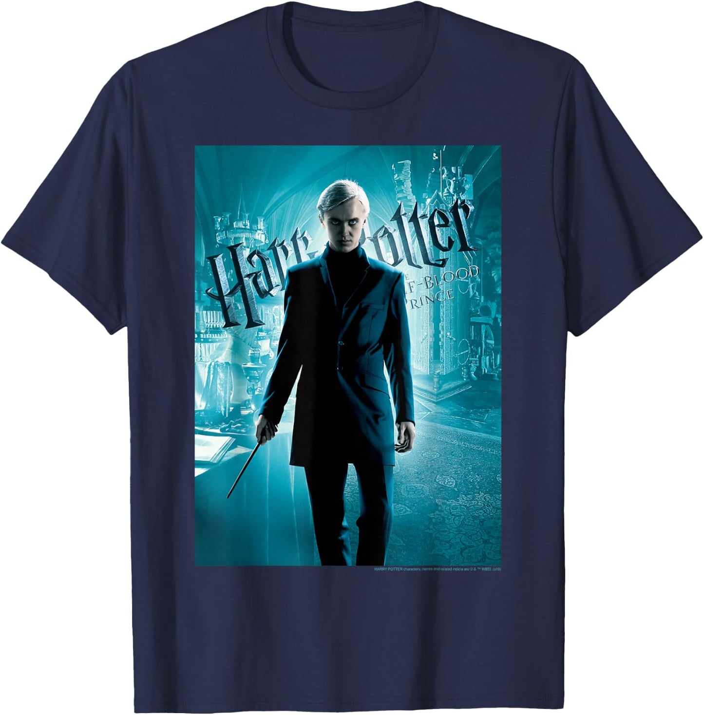 Harry Potter Half-Blood Prince Draco Malfoy Character Poster T-Shirt - T-Shirt | Navy