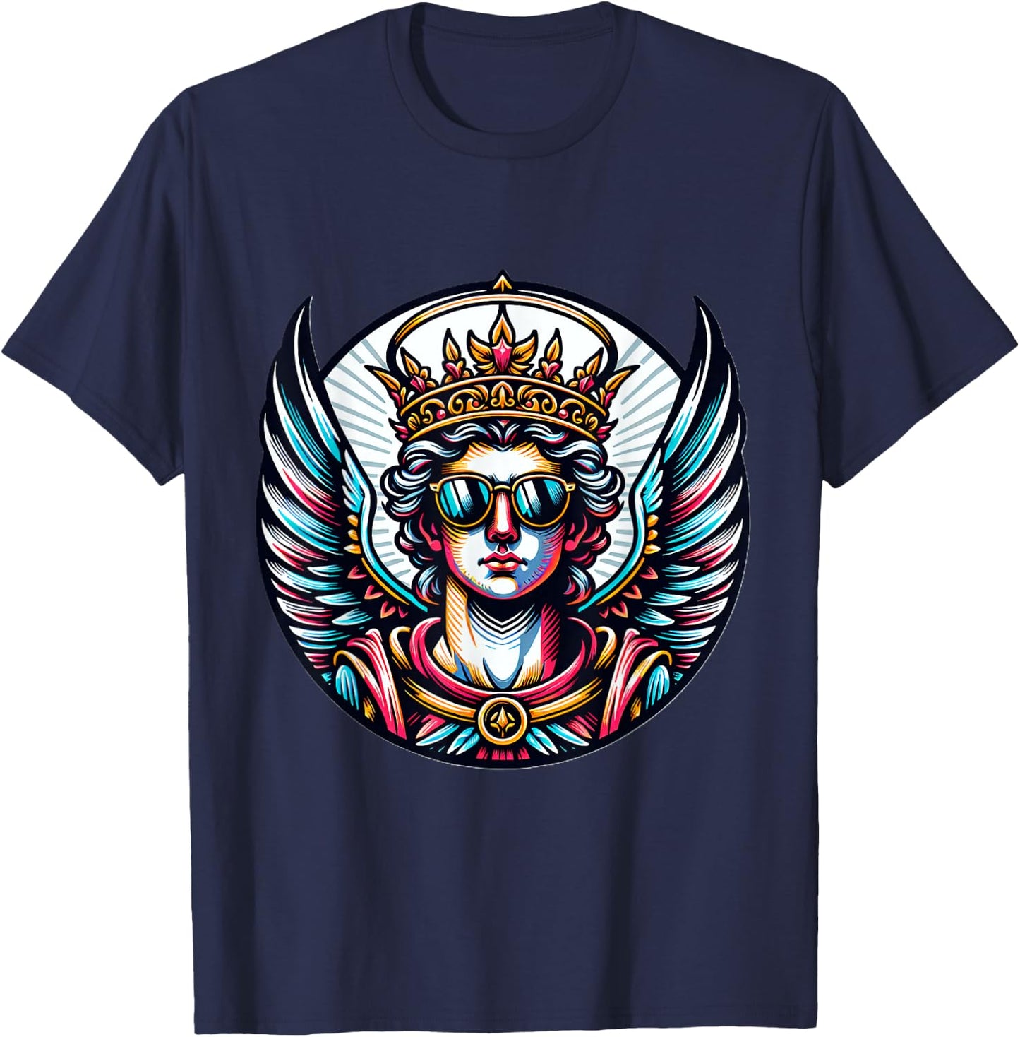 Gangsta Archangel Michael Costume Saint Michael T-Shirt - T-Shirt | Navy