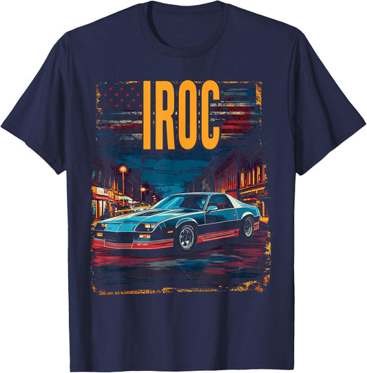 1980's IROC, IROC-Z Muscle Car American Muscle Retro Z28 T-Shirt - T-Shirt | Navy
