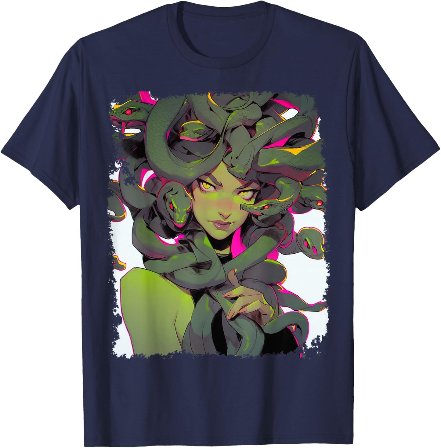 Cute Medusa Anime T-Shirt - T-Shirt | Navy