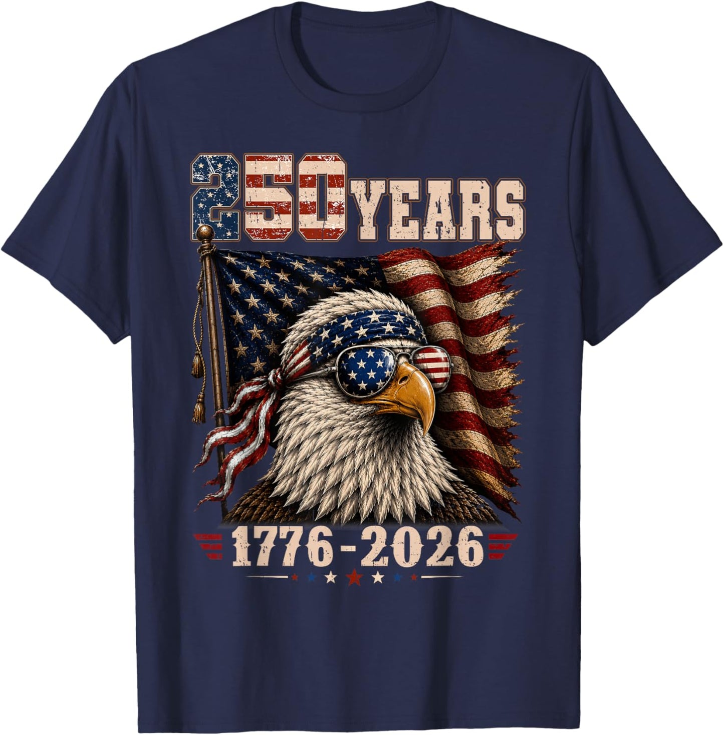 USA Flag 4th of July Eagle Patriotic 250 Years Women T-Shirt - T-Shirt | Navy