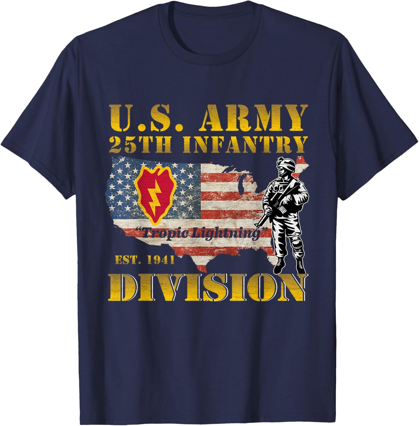 Tropic Lightning 25th Infantry Division Hawaii Gifts T-Shirt - T-Shirt | Navy
