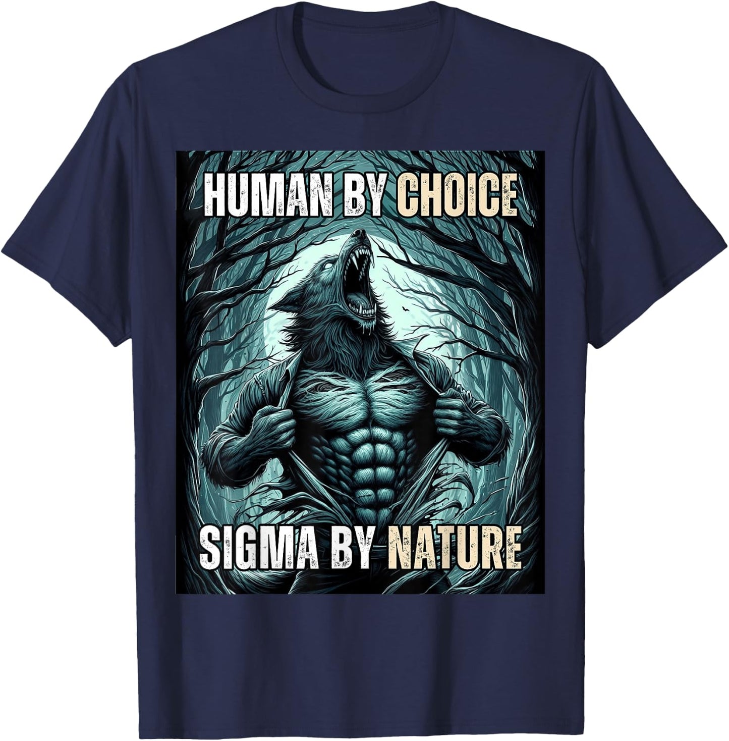 Funny Human by Choice Sigma by Nature T-Shirt - T-Shirt | Navy