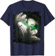 3 Three Ghost Moon, Wolf Ghosts Howling, Funny Halloween T-Shirt - T-Shirt | Navy