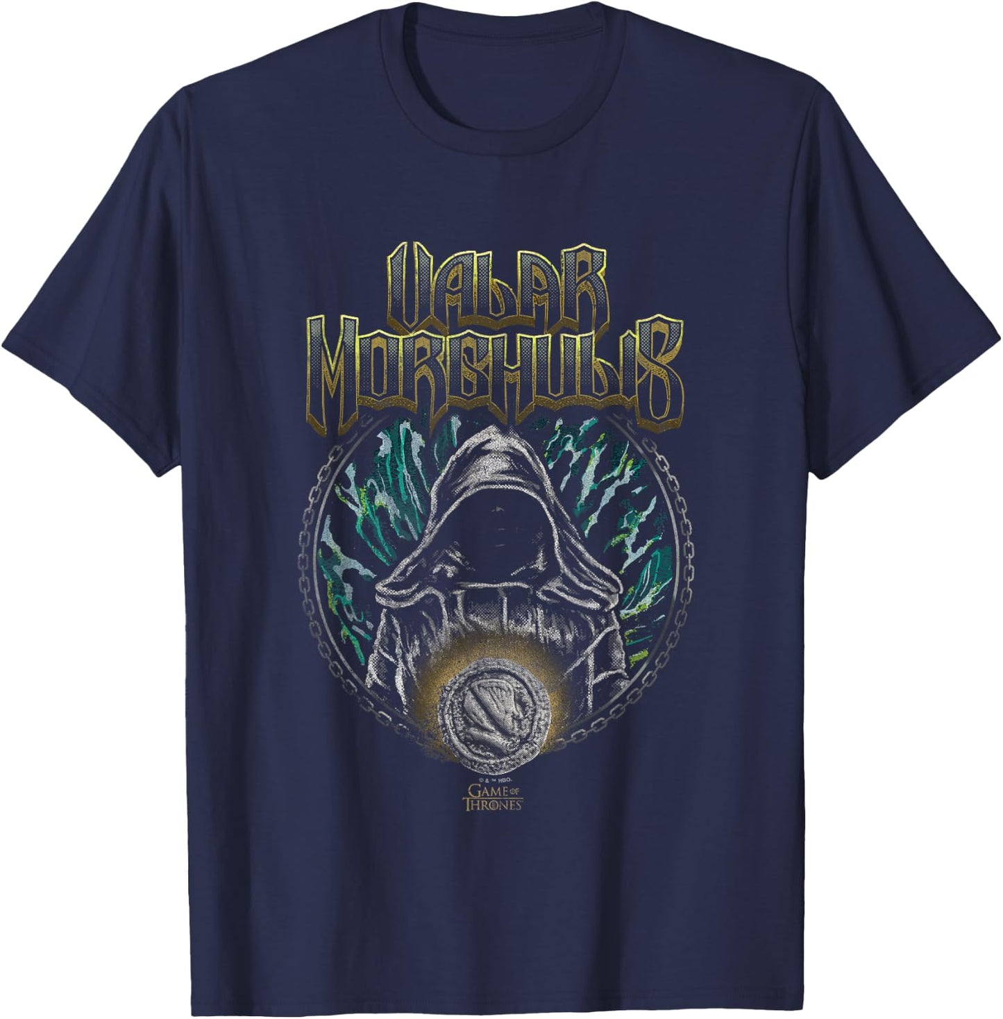 Game Of Thrones Valar Morghulis Faceless Man Retro Badge T-Shirt - T-Shirt | Navy