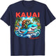 Kauai Hawaii Beach Turtle and Shark Women Girls Kids T-Shirt - T-Shirt | Navy