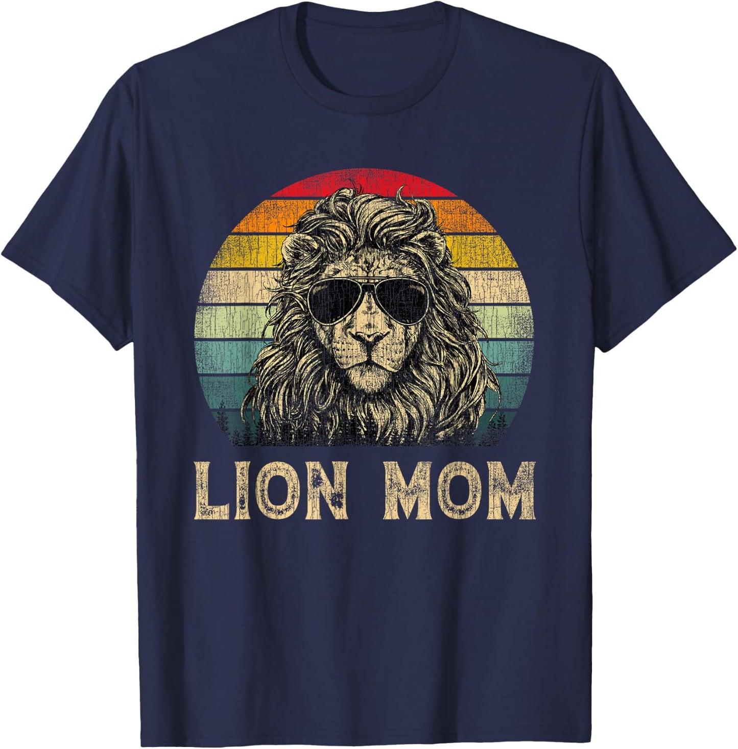 Vintage Lion Mom Lion Lovers Mommy Mother's Day T-Shirt - T-Shirt | Navy