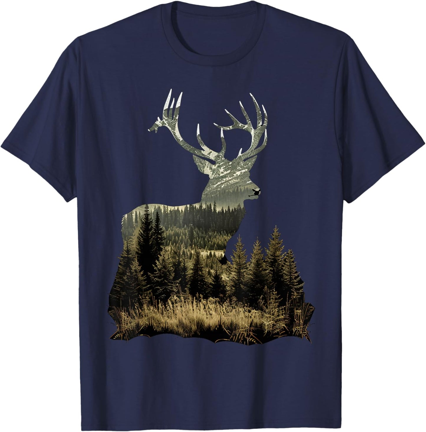 Forests, grasslands Deer T-Shirt - T-Shirt | Navy