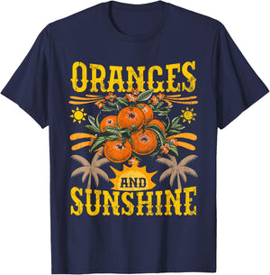 Vintage Orange Fruit T-Shirt - T-Shirt | Navy