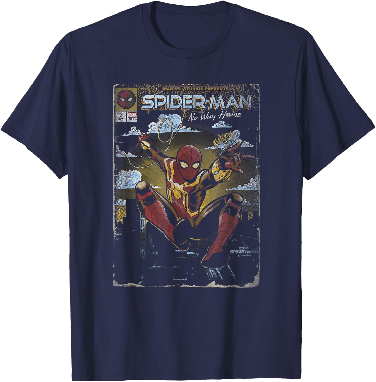 Marvel Spider-Man No Way Home Comic Cover T-Shirt - T-Shirt | Navy