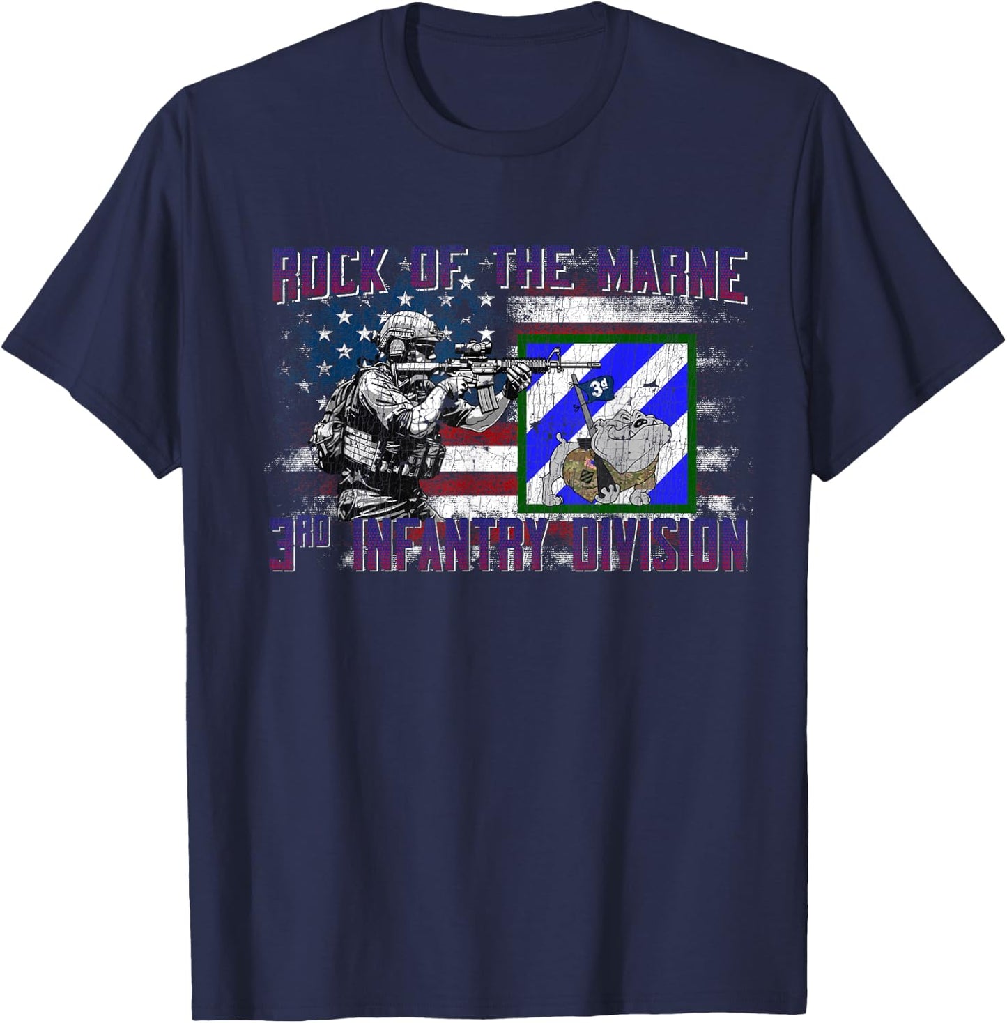3rd Infantry Division 3ID Rock of the Marne Fort Stewart T-Shirt - T-Shirt | Navy