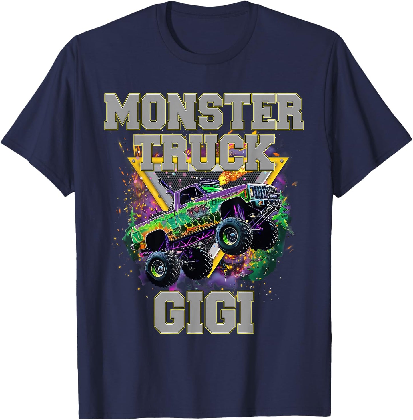 Monster Truck Gigi Monster Truck Are My Jam Truck Lovers T-Shirt - T-Shirt | Navy
