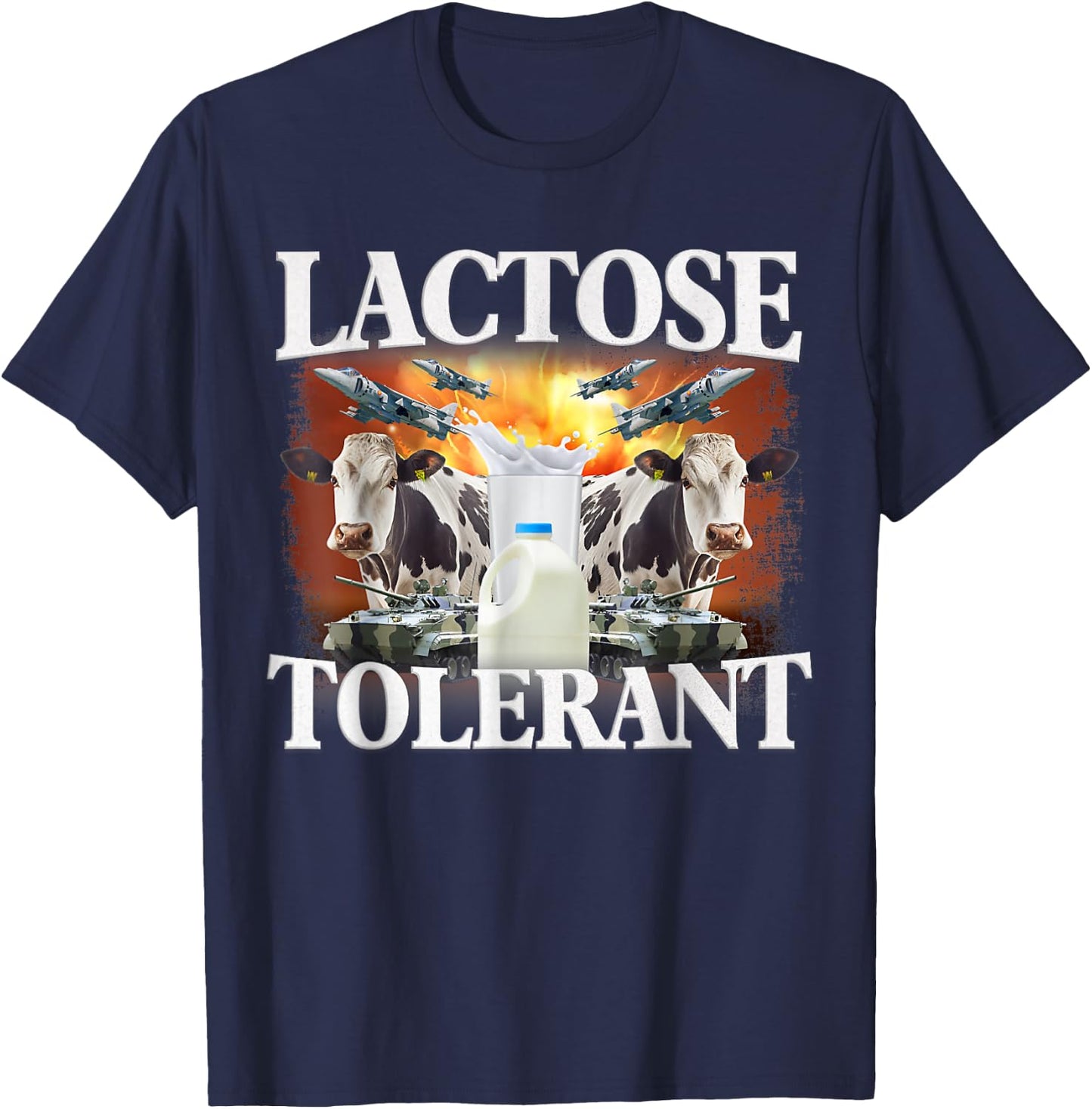 Lactose Tolerant Meme Funny Oddly Specific Dank Meme T-Shirt - T-Shirt | Navy