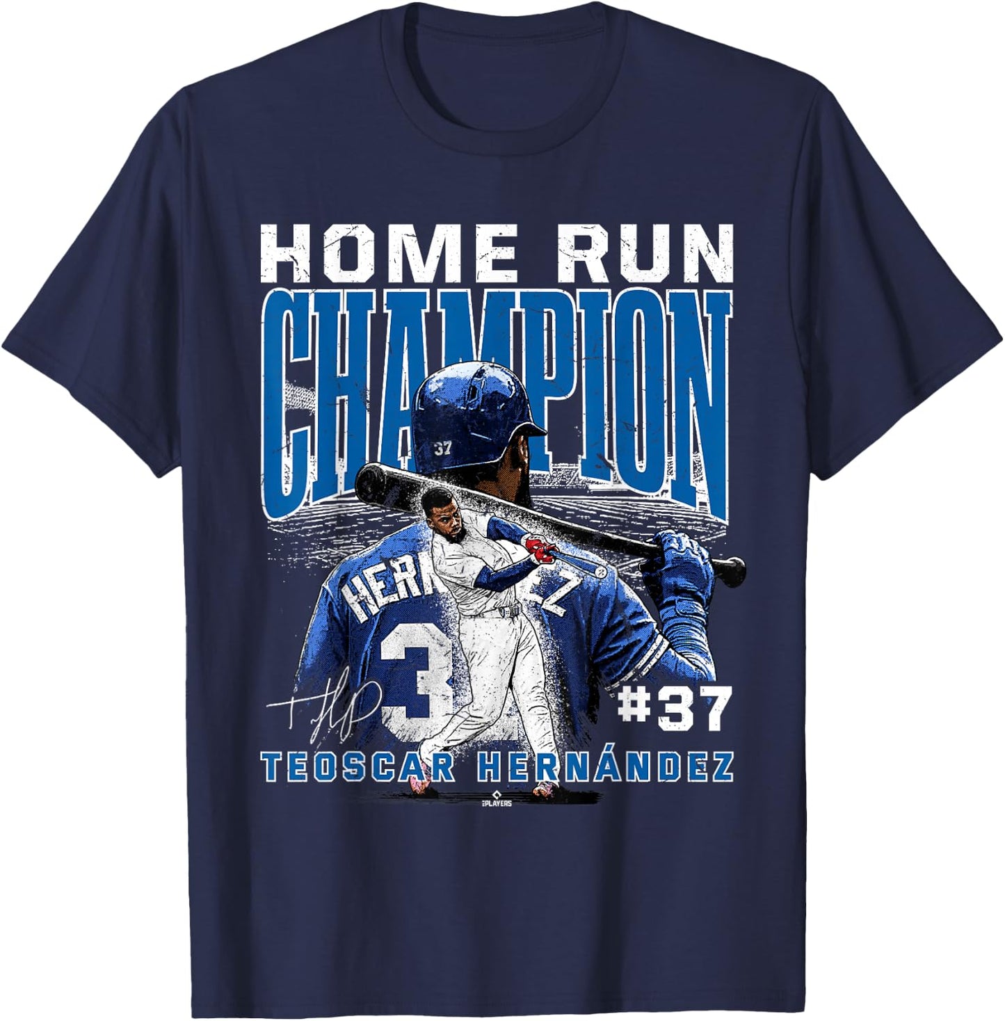 Home Run Champion Teoscar Hernandez Los Angeles MLBPA T-Shirt - T-Shirt | Navy