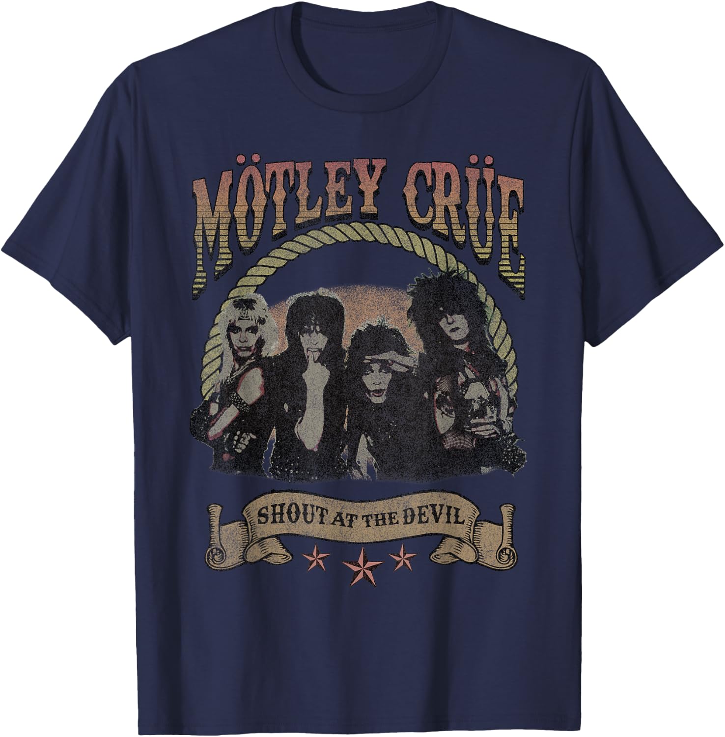 Mötley Crüe Western Brown T-Shirt - T-Shirt | Navy