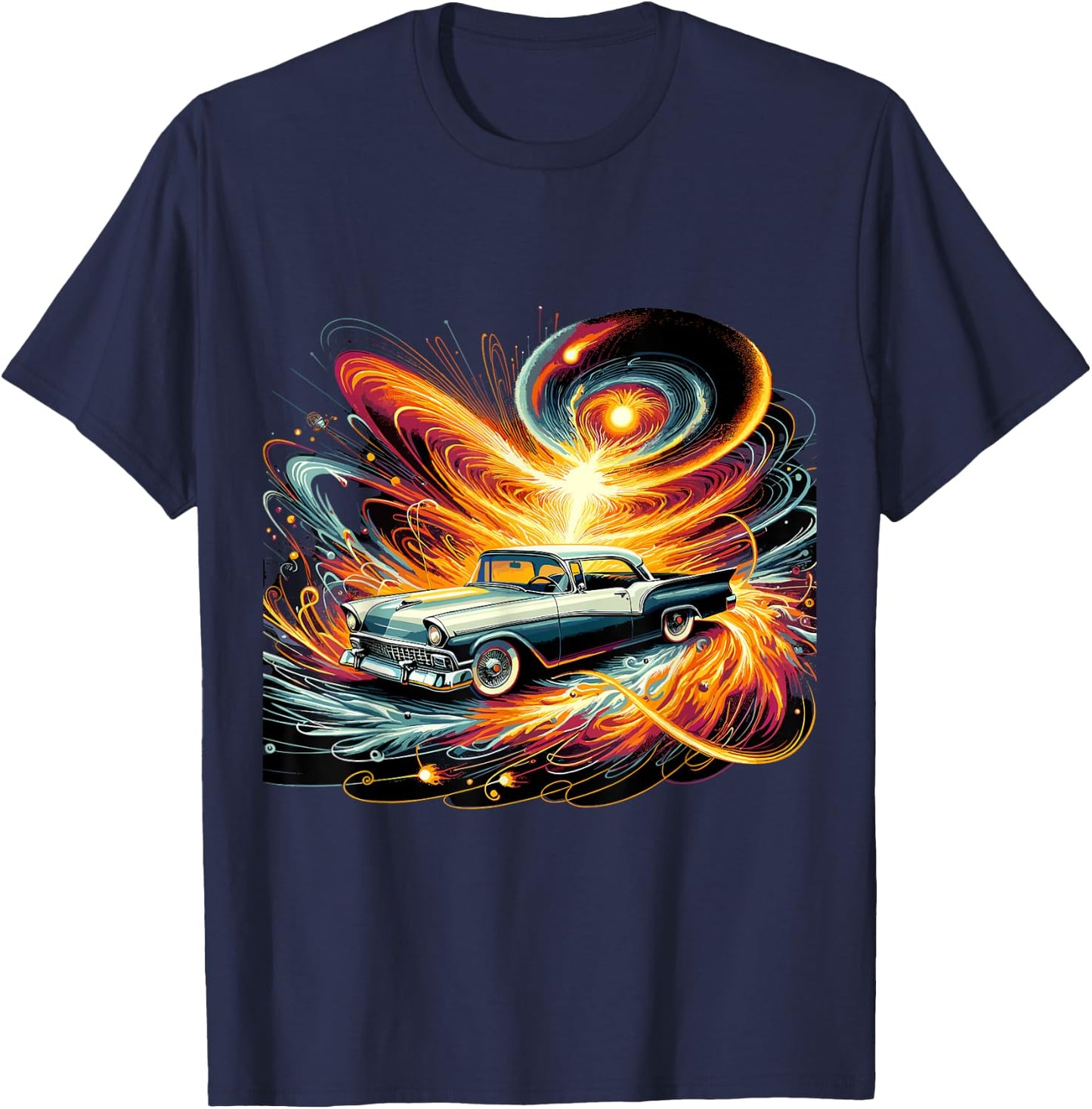 Supernova Speed Classic Car Cosmic T-Shirt - T-Shirt | Navy