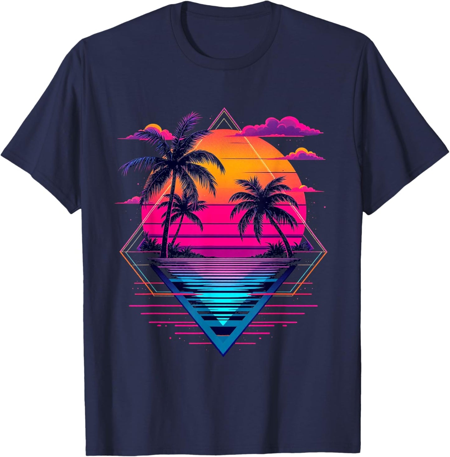 Vibrant Retro T-Shirt - T-Shirt | Navy