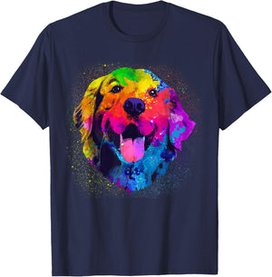 Golden Retriever Art Women Golden Retriever Lover T-Shirt - T-Shirt | Navy