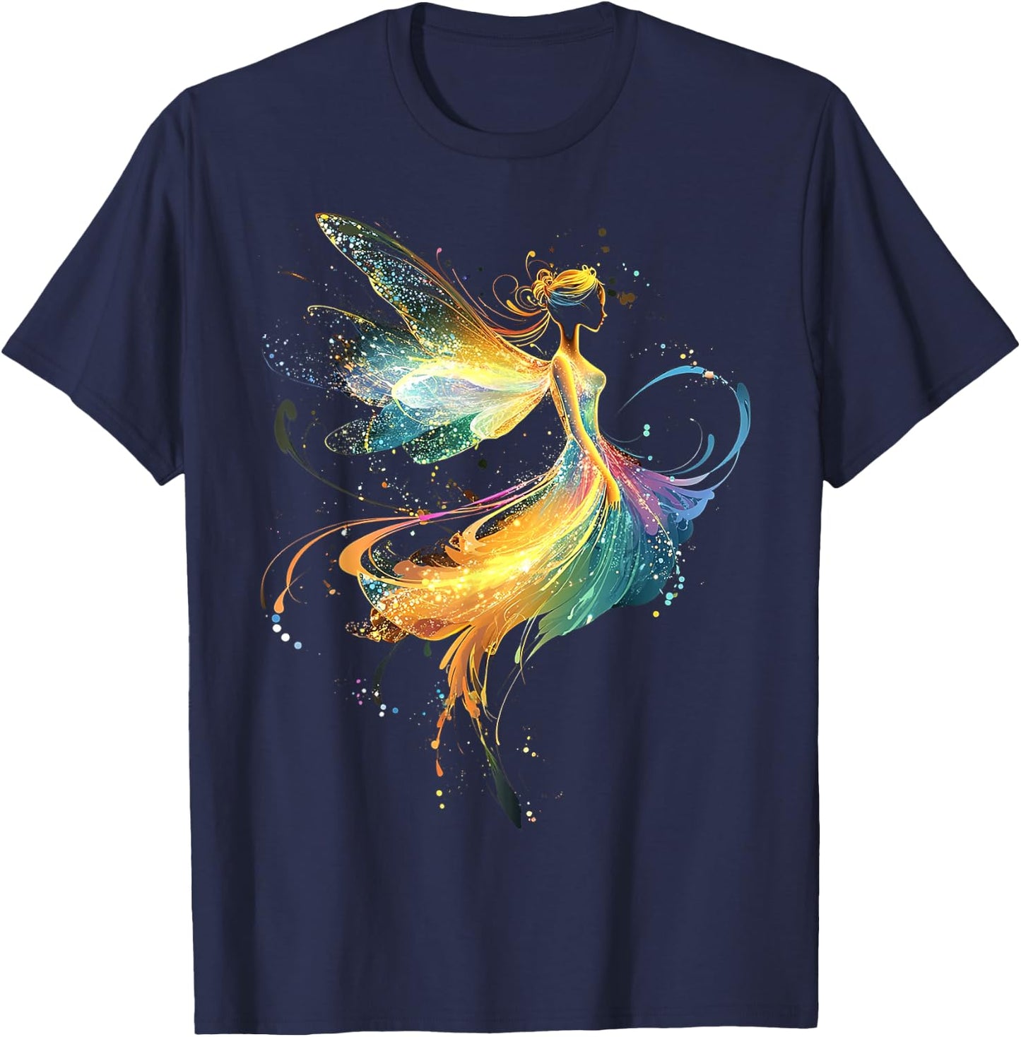 Fairy Mythical Motif Fantasy Artwork Fairy T-Shirt - T-Shirt | Navy