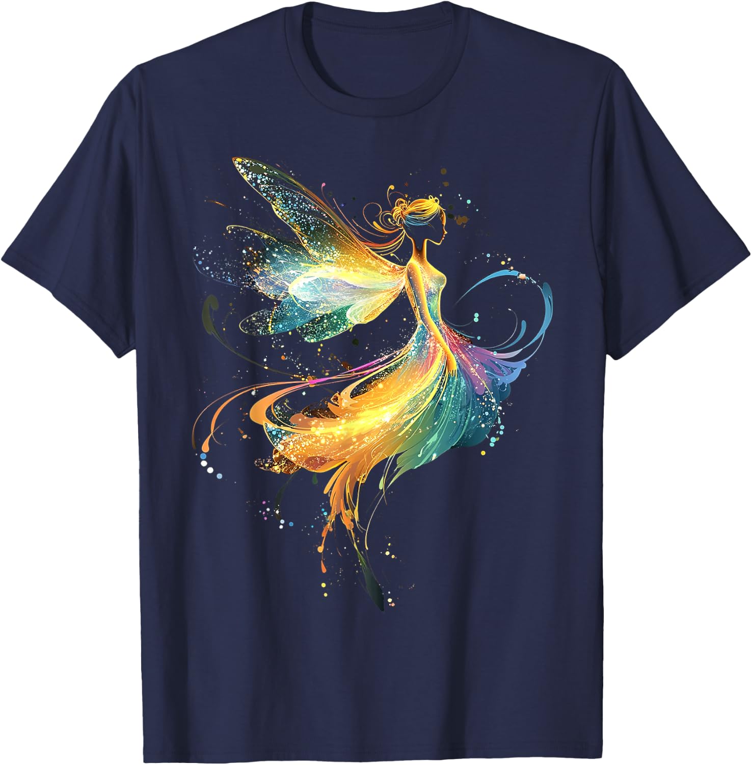 Fairy Mythical Motif Fantasy Artwork Fairy T-Shirt - T-Shirt | Navy