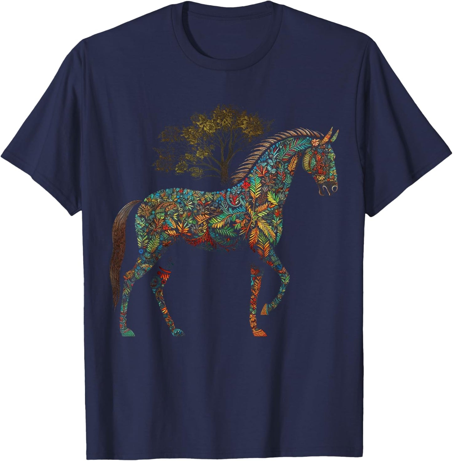 Horse artwork, horse motif, horse riding, animals, horse T-Shirt - T-Shirt | Navy