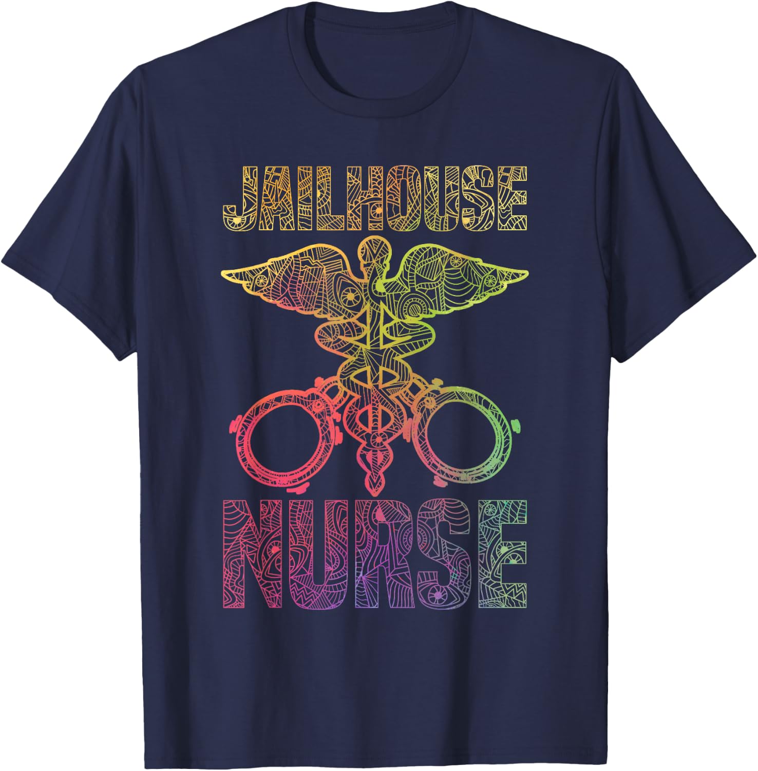 Correctional Nurse Jailhouse Nurse Graphic T-Shirt - T-Shirt | Navy