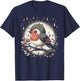 Whimsical Robin in Rain T-Shirt - T-Shirt | Navy
