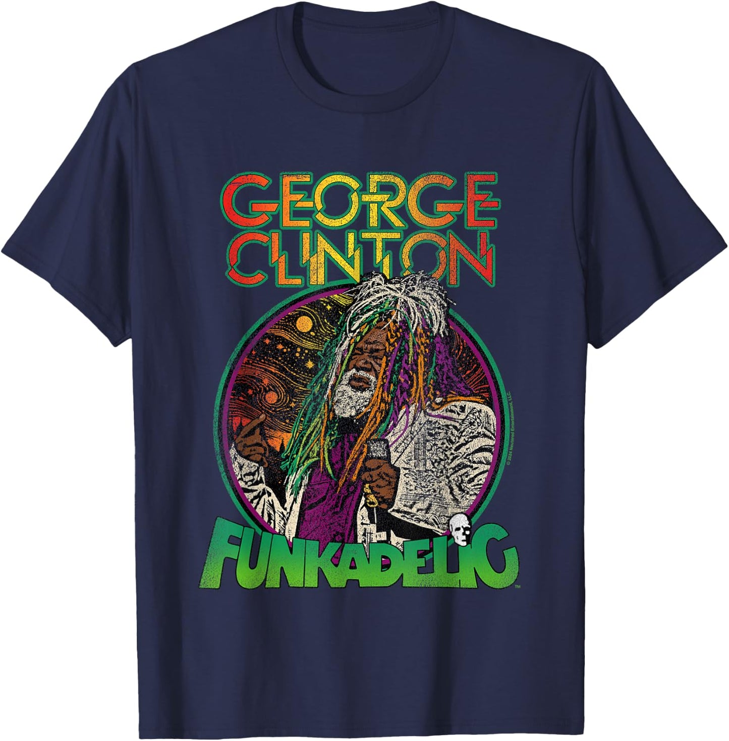 Popfunk George Clinton Live Hair , Small T-Shirt - T-Shirt | Navy