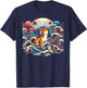 Playful Shiba Inu in Japanese Art Style T-Shirt - T-Shirt | Navy