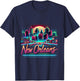 New Orleans Louisiana Shirt LA 80s 90s Retro City Skyline T-Shirt - T-Shirt | Navy