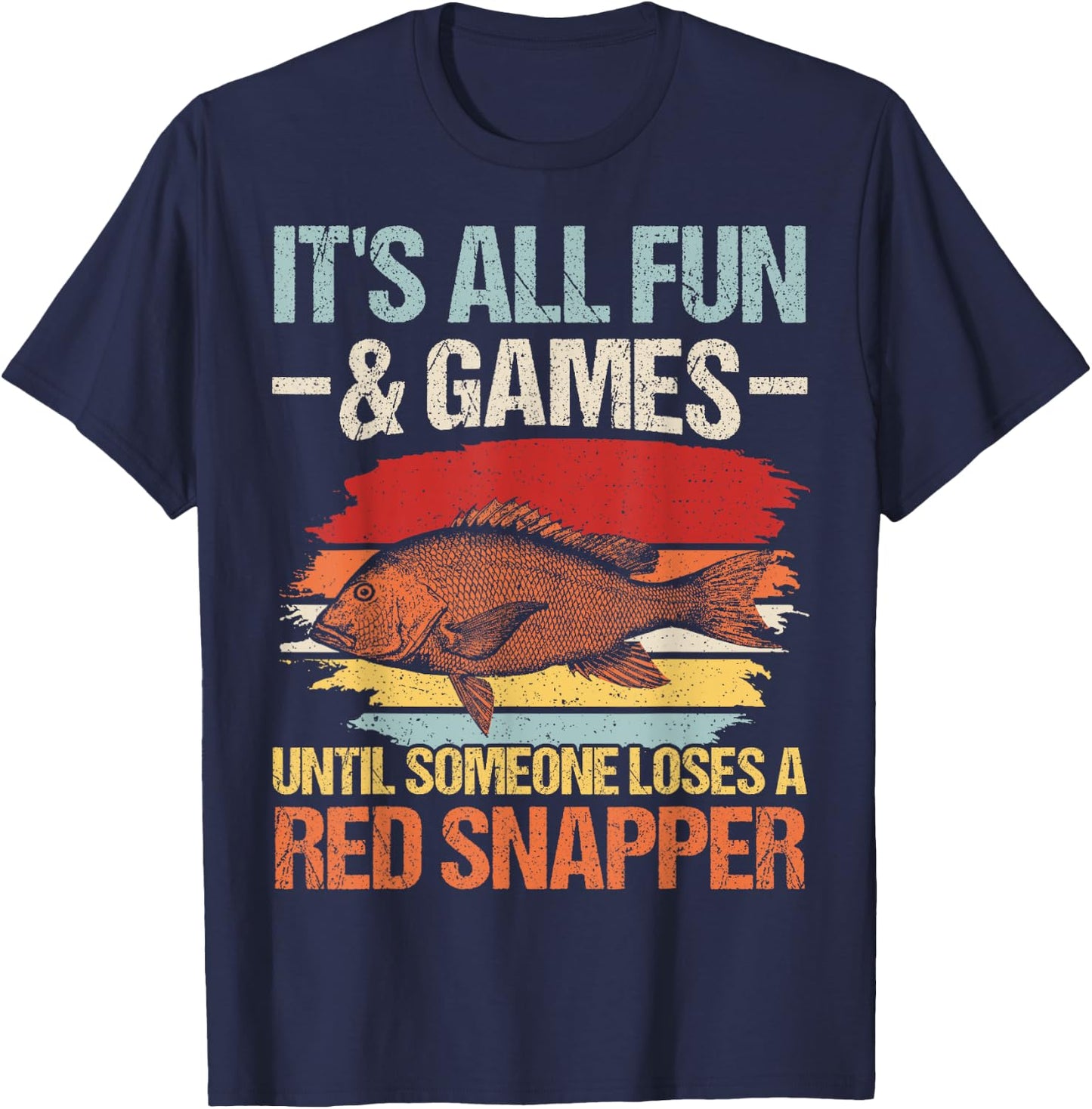 Deep Sea Fishing Red Snapper Design for a Red Snapper fan T-Shirt - T-Shirt | Navy