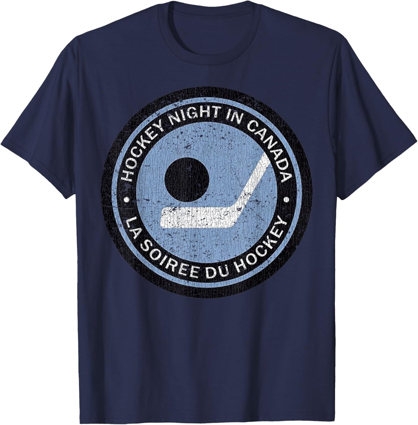 Vintage Hockey Night in Canada Hockey Player Classic Team T-Shirt - T-Shirt | Navy