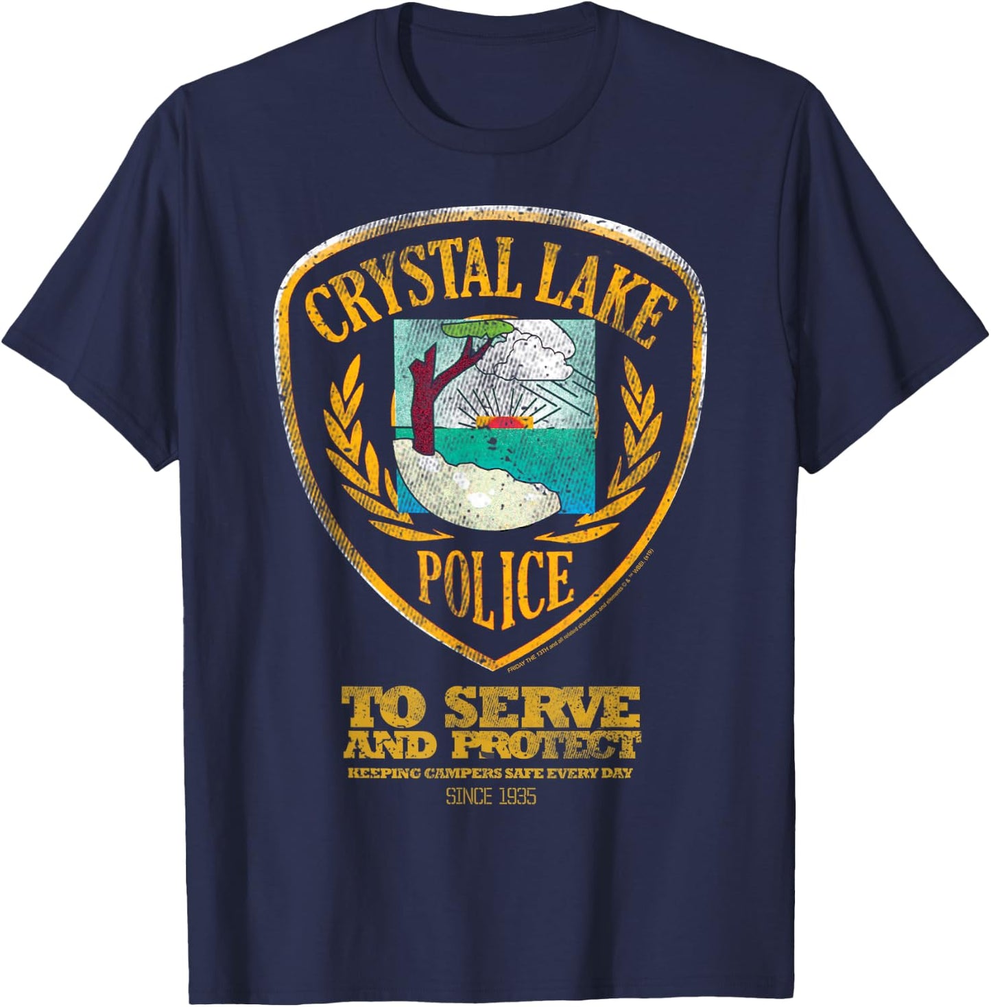 Friday The 13th Crystal Lake Police To Serve And Protect T-Shirt - T-Shirt | Navy
