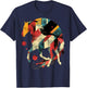 Artsy Polo player (equestrian) on Abstract Art Polo T-Shirt - T-Shirt | Navy