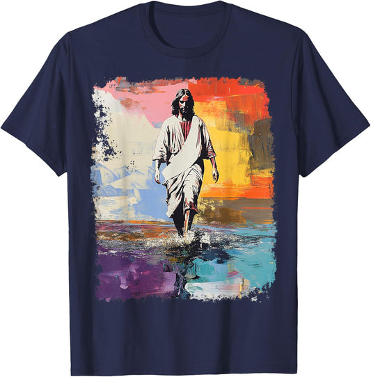A Jesus Christ Design T-Shirt - T-Shirt | Navy