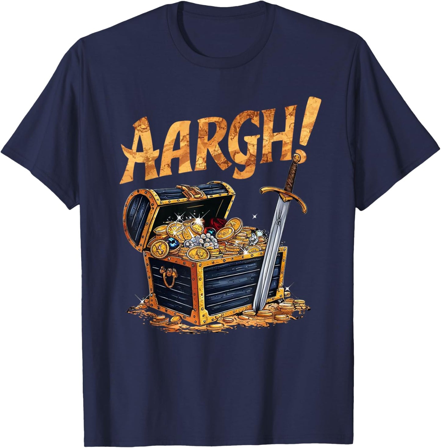 Pirate Treasure 'Aargh!' for Talk Like a Pirate Day T-Shirt - T-Shirt | Navy