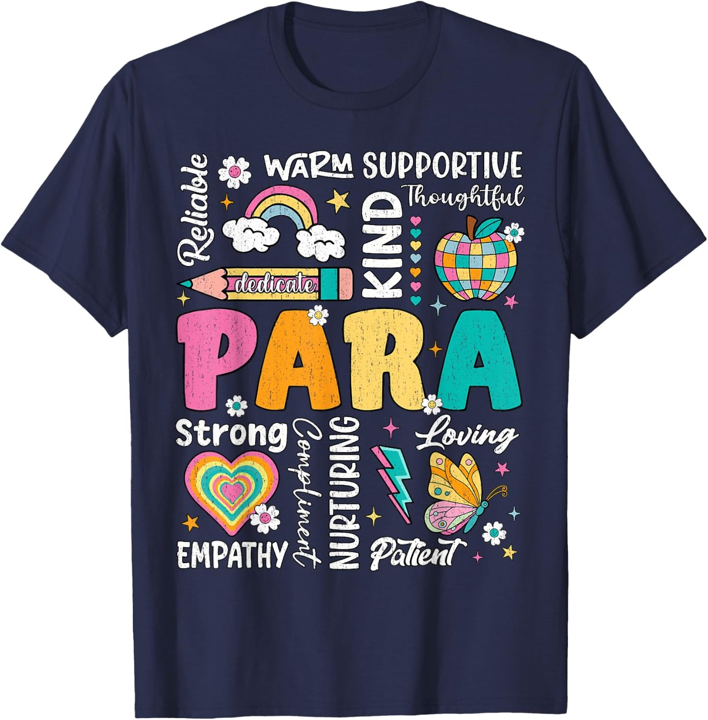 para Paraprofessional Paraeducator First Day Back to School T-Shirt - T-Shirt | Navy