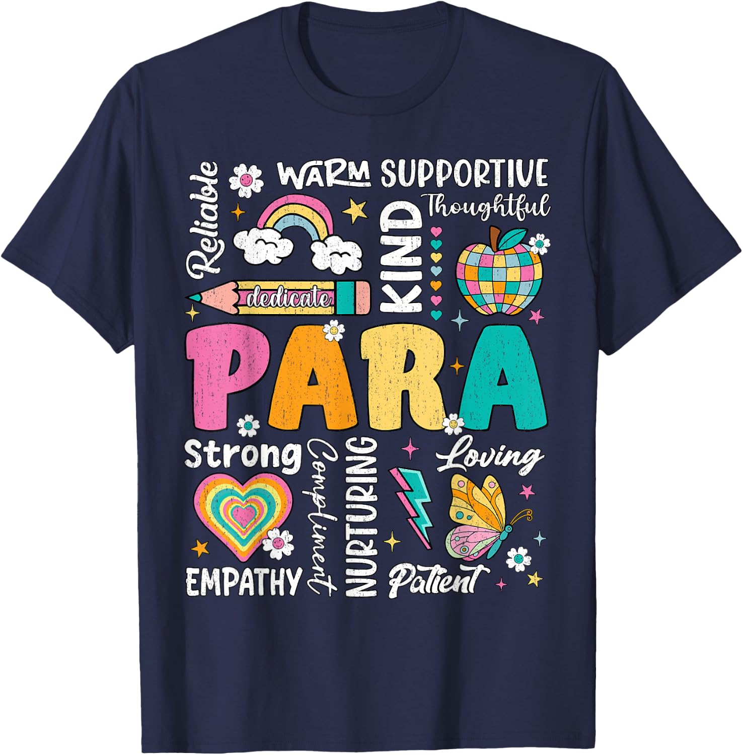 para Paraprofessional Paraeducator First Day Back to School T-Shirt - T-Shirt | Navy