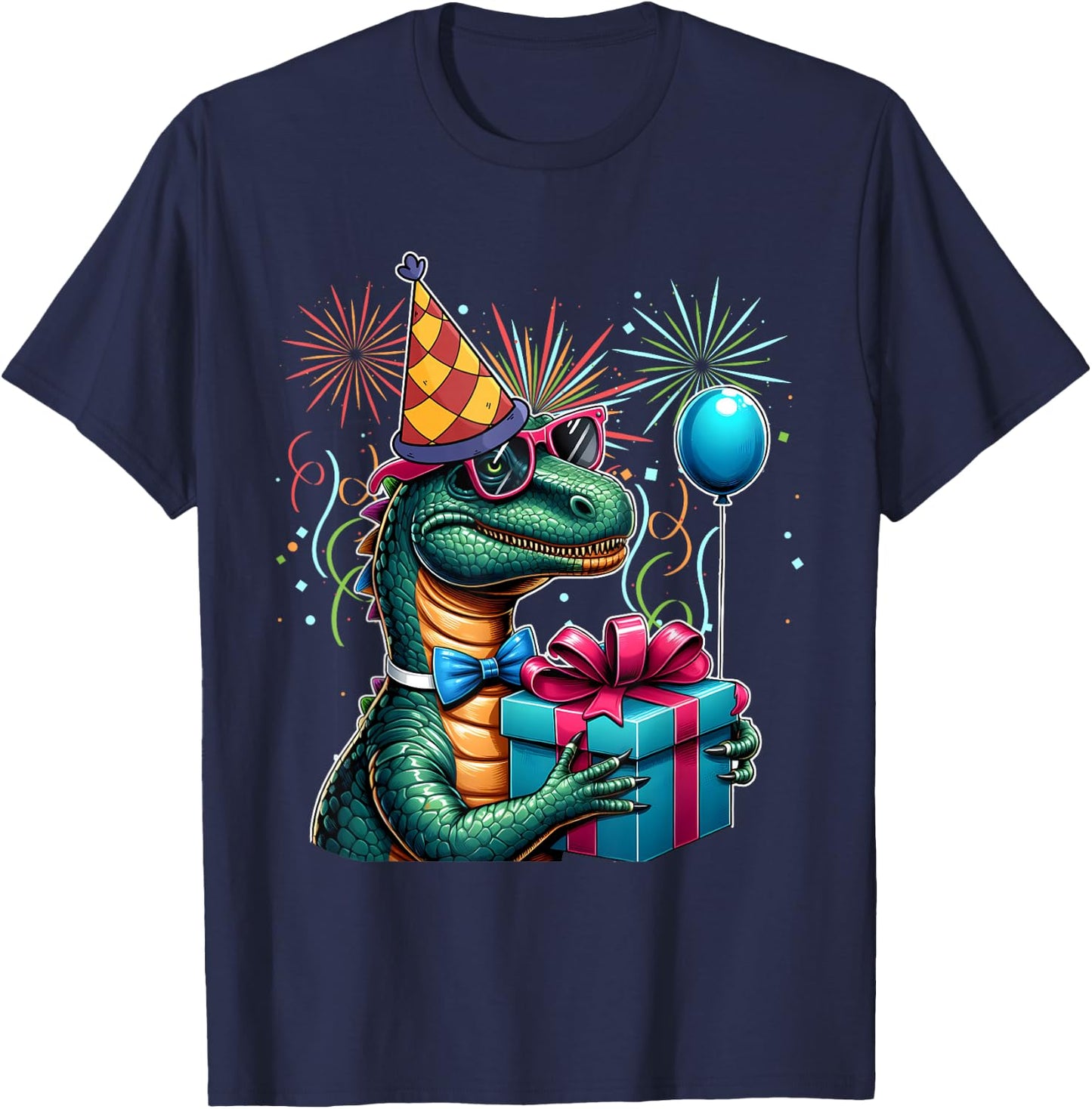 Adult Dinosaur Birthday T Rex Party For Kids Adult Birthday T-Shirt - T-Shirt | Navy