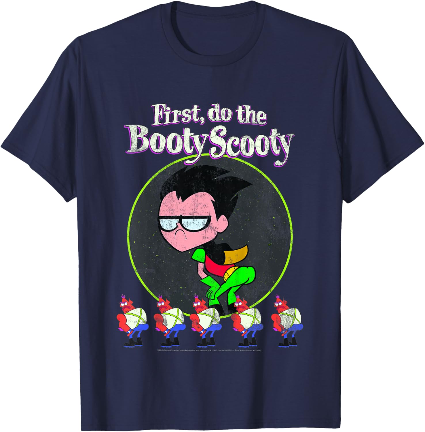 Kids DC Comics Teen Titans Go! Robin First Do The Booty Scooty T-Shirt - T-Shirt | Navy