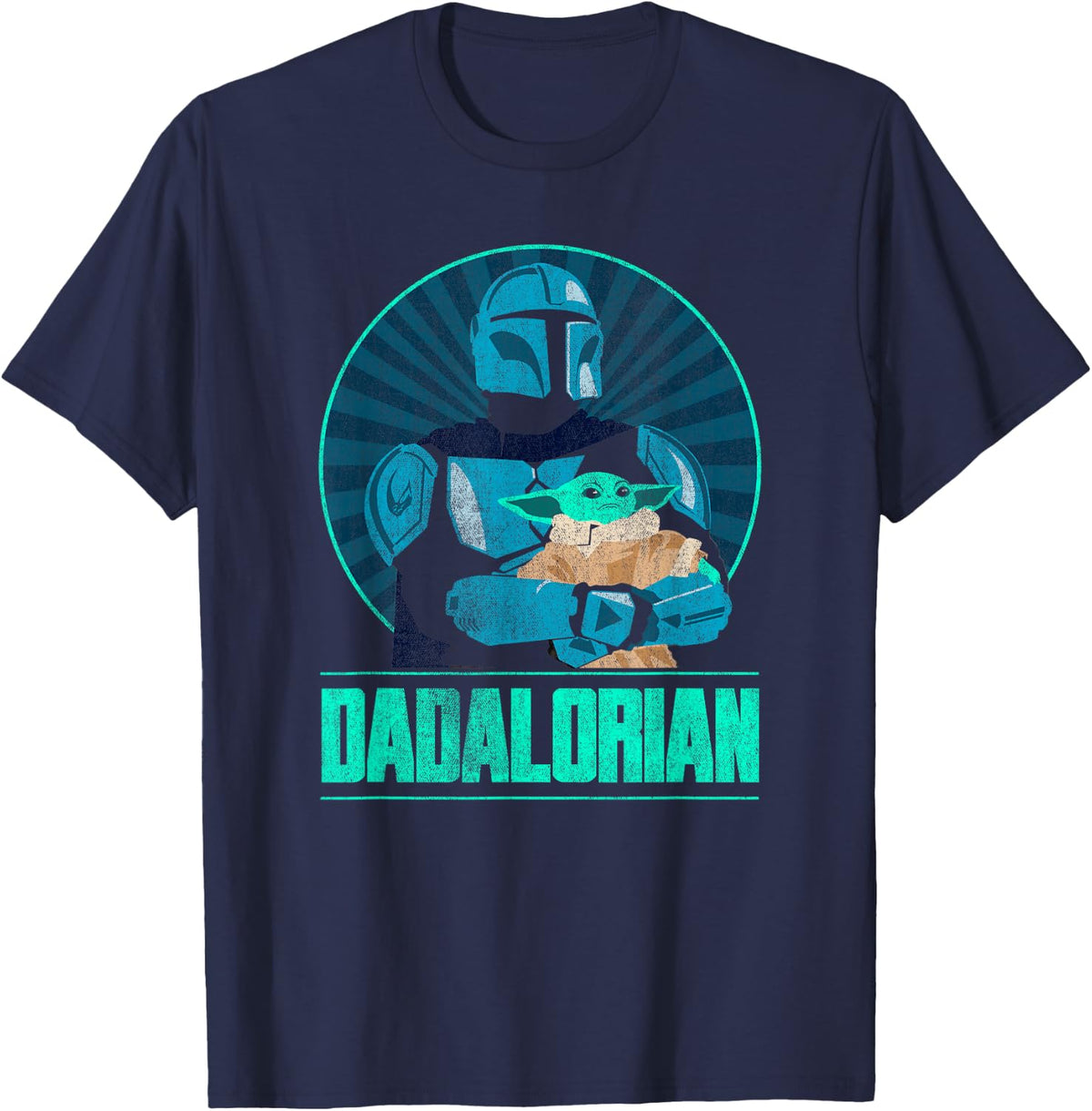 Star Wars The Mandalorian Father's Day Dadalorian Retro T-Shirt - T-Shirt | Navy