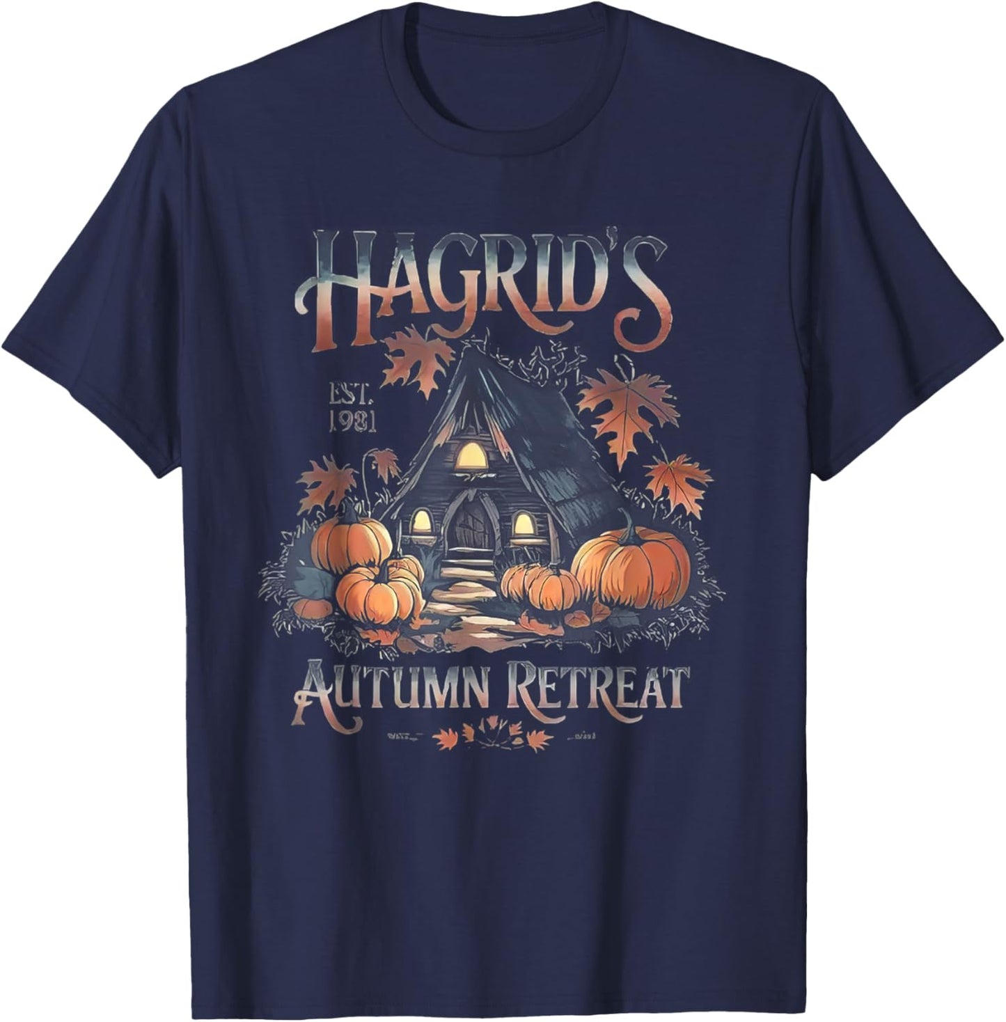 Fall Hagrid's Pumpkin Farm Patch Autumn T-Shirt - T-Shirt | Navy