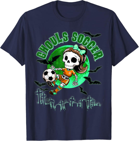 Soccer Monster Halloween Ghouls Soccer Trick or Treat T-Shirt - T-Shirt | Navy