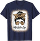 Big Sister Life Bleached Sister Girl Leopard Messy Bun T-Shirt - T-Shirt | Navy